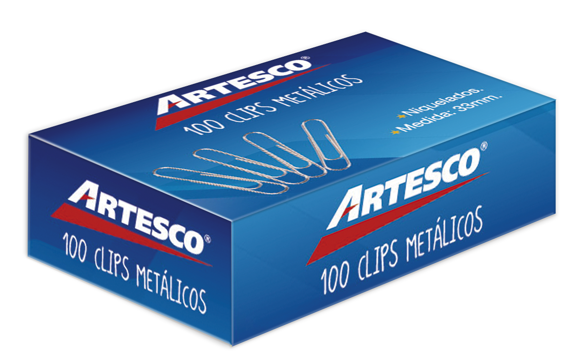 Clips Metálicos 33 Mm X 100 Unds. ARTESCO Librería Ilusión