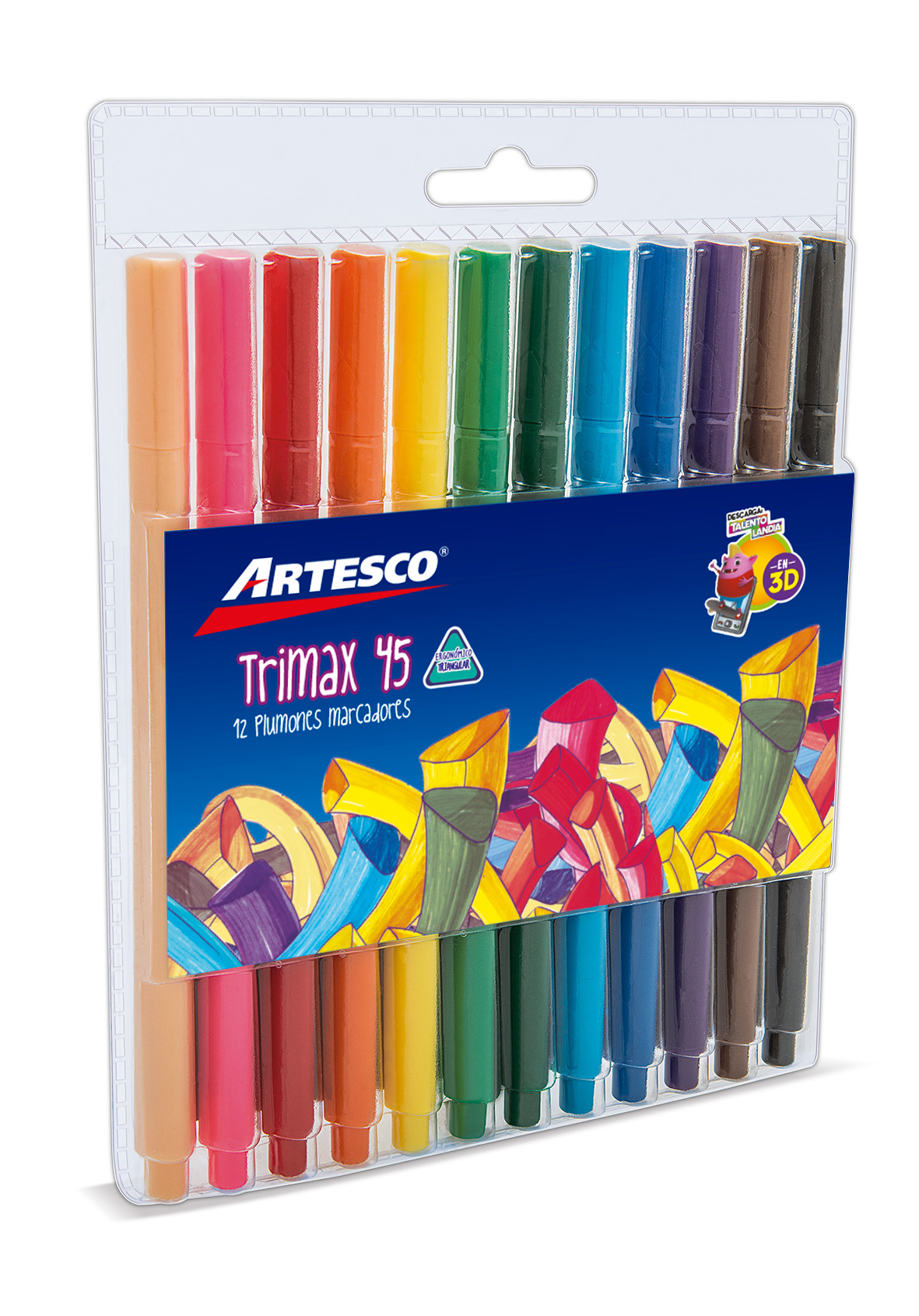 Marcadores Delgados Trimax A-45 estuche x 12 ARTESCO
