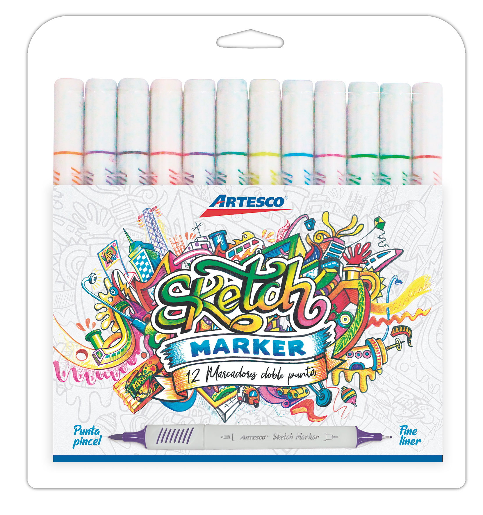 Marcadores Sketch Marker estuche x 12 ARTESCO
