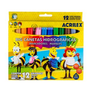 MARCADORES ESCOLAR PUNTA GRUESA ACRILEX x 12
