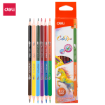 LÁPIZ DOBLE PUNTA DE COLOR TRIANGULAR COLORUN x6 | DELI