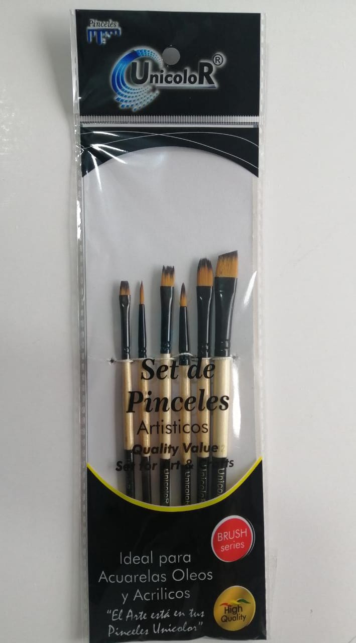 Set de Pinceles Artísticos Unicolor *6