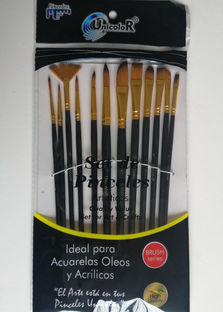 Set de Pinceles Artísticos Unicolor *12