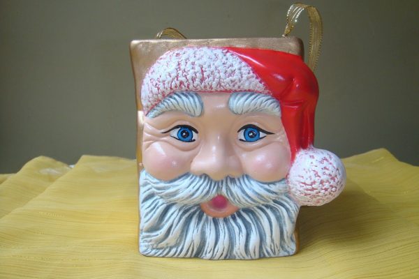 Bizcocho de Cerámica para pintar, figura Caja Papa Noel - Imagen 2