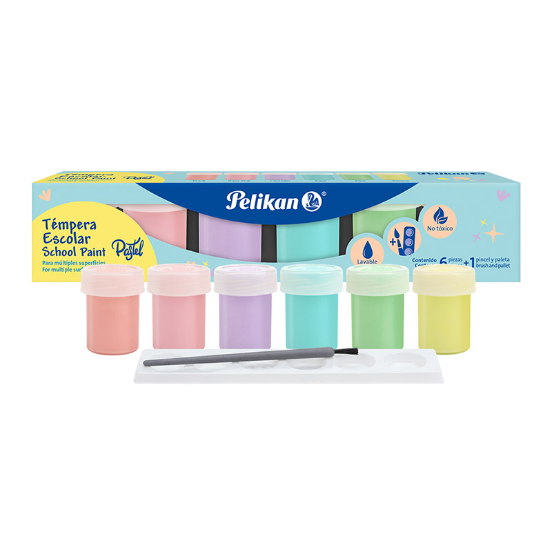 Témpera Escolar Pelikan *6 Pastel 20 ml