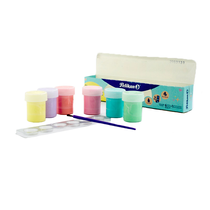 Témpera Escolar Pelikan *6 Pastel 20 ml - Imagen 2