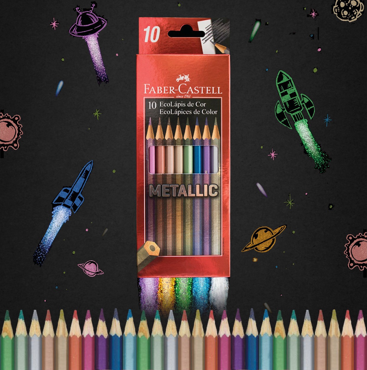 EcoLápices De Color Metallic Faber-Castell Set X10